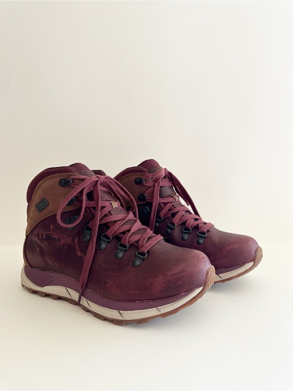 L.L.Bean Alpine Burgundy Tek 2.5 Leather water resistant Hiking Boots
